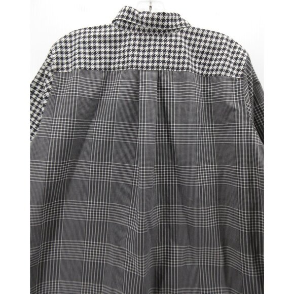 Lands End Top 18W Plus Shirt Patchwork Houndstooth Plaid No Iron - Picture 8 of 11